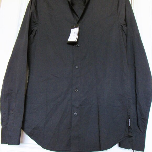 $100 Armani Exchange Men Shirt, Cotton, Black, Small, Button Down - Picture 6 of 6